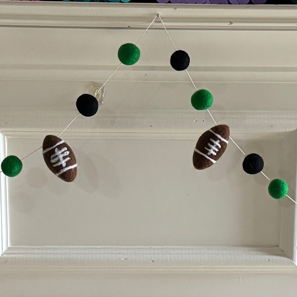 Wool Felt Football Garland Decor